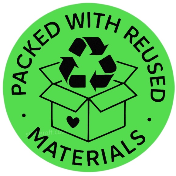 Packed With Reused Materials Stickers – 2" for Eco-Friendly Shipping – 100 PCS - Picture 11 of 15